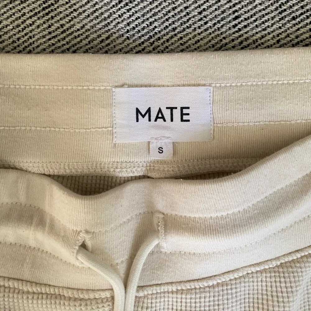 MATE the Label Cream Ribbed Drawstring Shorts - Picture 9 of 13